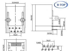 1X1 8P8C RJ45 Jack without Shield LED