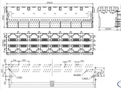 2X8 Dual RJ45 Connector without Magnetics