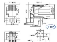 1X1 6P6C RJ45 Connector without Shield