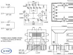 1X1 Gigabit RJ45 Connector with LED and EMI