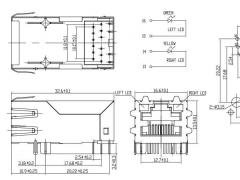 1.3inch Long Body RJ45 Connector with Integrated Magnetics