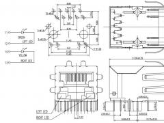 1X1 Gigabit RJ45 connector with LED