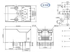 1x1 RJ45 Connector with Transformer