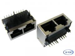 1X2 Port RJ45 Jack Connector with Transformer