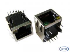 RJ45 Female Connector with Transformer and LEDs