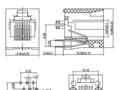 Vertical 6P6C RJ45 Connector