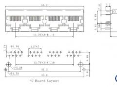 1X4 Vertical RJ45 Jack with Shield