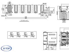 2x6 Port RJ45 Female Socket with 8 Magnetic cores