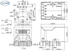 1x1 Single Port RJ45 Modular Jack with transformer