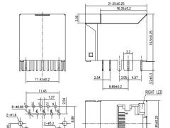 Vertical RJ45 Jack with Integrated Magnetics for Gigabit Application