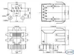 Single Port 10/100Mbps RJ45 Connector without LEDs