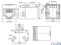 1X1 Vertical RJ45 Connector without Magnetics