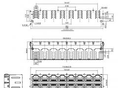 2x8 Gigabit 1000 Base-T RJ45 Magjack w/o LEDs