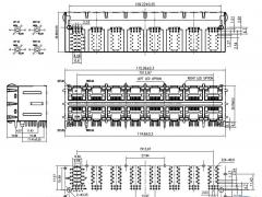 2x8 Dual Port RJ45 Connectors with Gigabit Magnetics