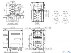 2x1 RJ45 Jack with 1000base-tx transformer