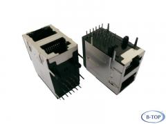 2x1 RJ45 Connector W/Transformer W/LED