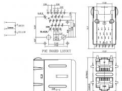 2x1 RJ45 Connector W/Transformer W/LED