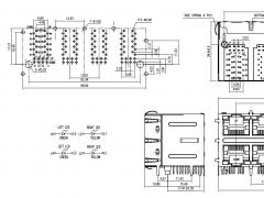 2X4 10/100Mbps Magnetic RJ45 connector with LEDs