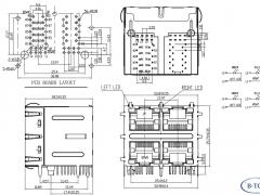 2x2 Gigabit RJ45 Modular Connector with LEDs