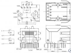 1x1 RJ45 LAN Jack W/Trans, W/LED, 8P8C