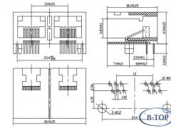 1X2 6P6C RJ45 Connector without Metal Shell