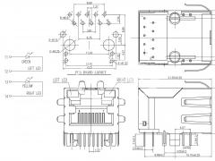 1x1 Gigabit RJ45 Integrated Connector Module W/LED