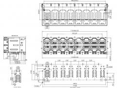 2x8 1000Base-T RJ45 MagJack with PoE Support without LED