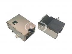 DIP Low-Profile 10/100 Base-T RJ45 Jack, TAB UP